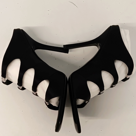 Alexander Wang Black Satin Lolita Crystal Embellished Sandal Heels - Picture 6 of 15